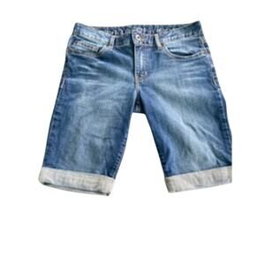 Calvin Klein Jeans Bermuda Shorts Size 6 Medium Wash Embroidered Pockets